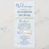 Lemon Blue White Tile Elegant Wedding Programma (Voorkant)