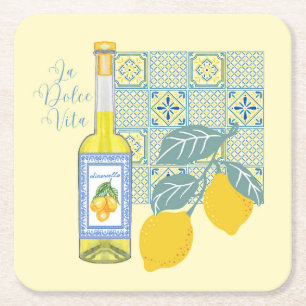Lemon Boerderij Retro Vierkante Kartonnen Onderzetter