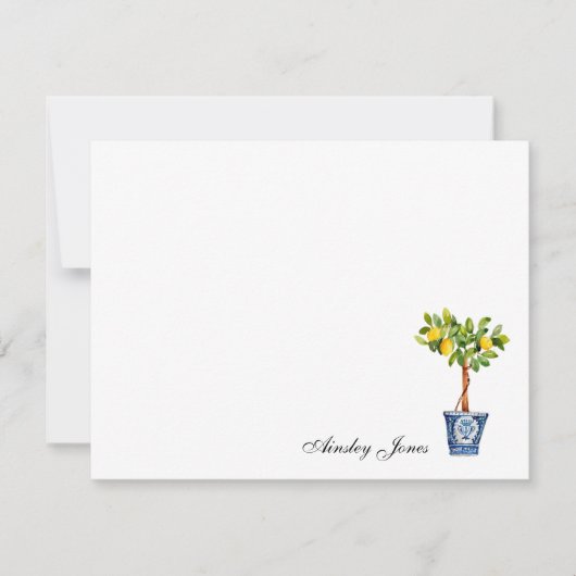 Lemon boom topiary Illustration Notes Bedankkaart (Voorkant)