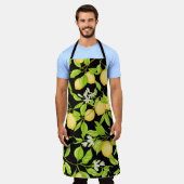 Lemon boomtak met citroenen, bloemen en bladeren. schort (Gedragen)