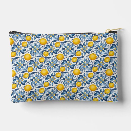 Lemon Botanical Blue and Yellow Summer Print Etui (Achterkant)