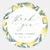 Lemon Botanical dank u bruiloft gunst Sticker (Voorkant)