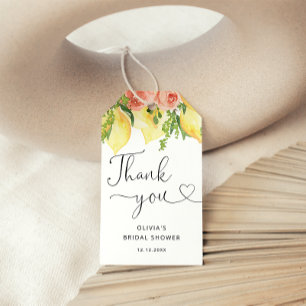 Lemon Botanical Vrijgezellenfeest Dank u Favor Tag Cadeaulabel