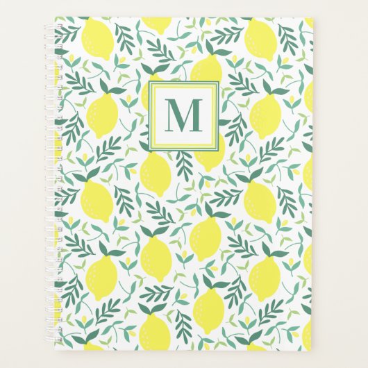 Lemon botanisch monogram patroon planner (Voorkant)