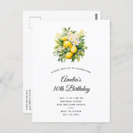 Lemon Bouquet with White Blossoms Birthday Briefkaart