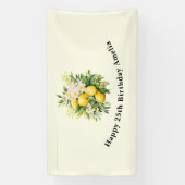Lemon Bouquet with White Blossoms Birthday Spandoek (Verticaal)