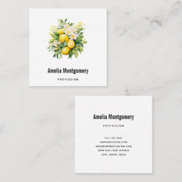 Lemon Bouquet with White Blossoms Vierkante Visitekaartje