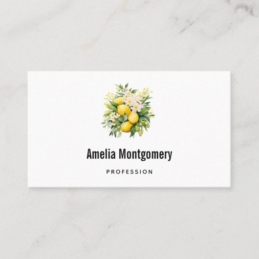 Lemon Bouquet with White Blossoms Visitekaartje (Voorkant)