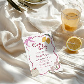 Lemon Bows Girls Baby shower Invitation