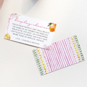 Lemon & Bows Meisjes Display Bad Shower Niet Inpak Informatiekaartje