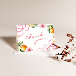 Lemon & Bows Whimsical Meisjes Baby Shower Bedankkaart