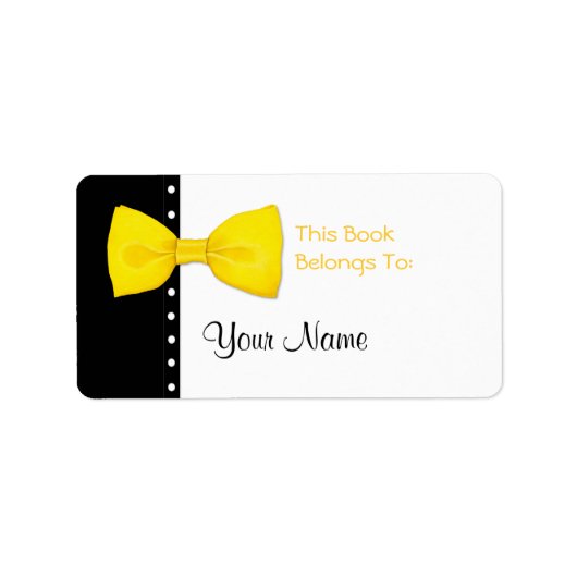 Lemon BowTie Bookplate Sticker Label (Voorkant)