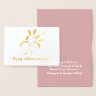 Lemon Branch Botanical Birthday Real Folie Card Folie Kaarten