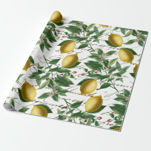  Lemon Branch French Script Fruit Cadeaupapier