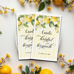 Lemon Branch Mediterraan Zomer Bruids Brunch Servet