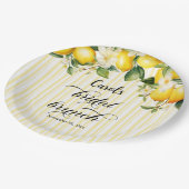 Lemon Branch Mediterranean Summer Bridal Brunch Papieren Bordje (Gekanteld)
