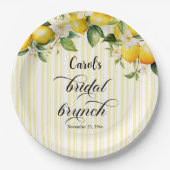 Lemon Branch Mediterranean Summer Bridal Brunch Papieren Bordje (Voorkant)