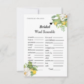 Lemon Bridal mot scramble carte de jeu de douche d (Devant)