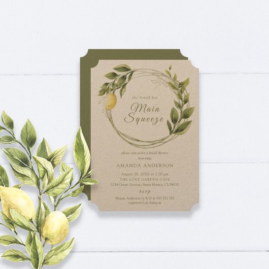 Lemon Bridal Shower nodigt de belangrijkste knijpe Save The Date