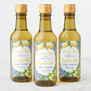 Lemon Bruiloft Mini Wijnfles Label Wijn Etiket