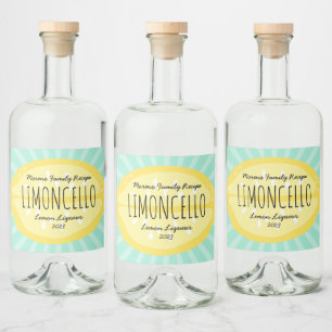 Lemon Burst Likeur Label Likeurfles Etiket