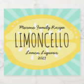 Lemon Burst Likeur Label Likeurfles Etiket (Enkel label)