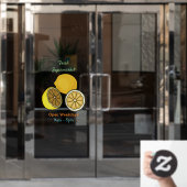 Lemon cartoon illustratie raamsticker (Kantoordeur)