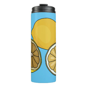 Lemon cartoon illustratie thermosbeker