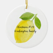 Lemon Ceramic Personalized Year Kerstmis Ornament (Voorkant)