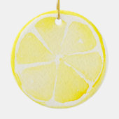 Lemon Ceramic Personalized Year Kerstmis Ornament (Achterkant)