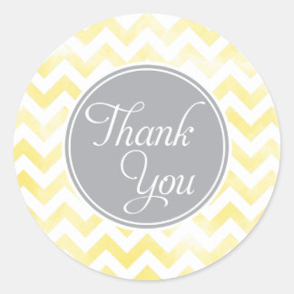 Lemon Chevron Dank u Stickers, rond Ronde Sticker