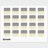 Lemon Chevrons Bedankt Wedding Envelope Seals Vierkante Sticker (Vel)