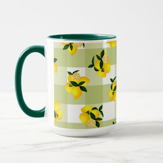 Lemon Chic Green Gingham Mok (Links)