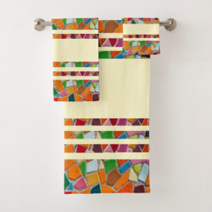 Lemon Chiffon Mosaic Pattern Bad Handdoek
