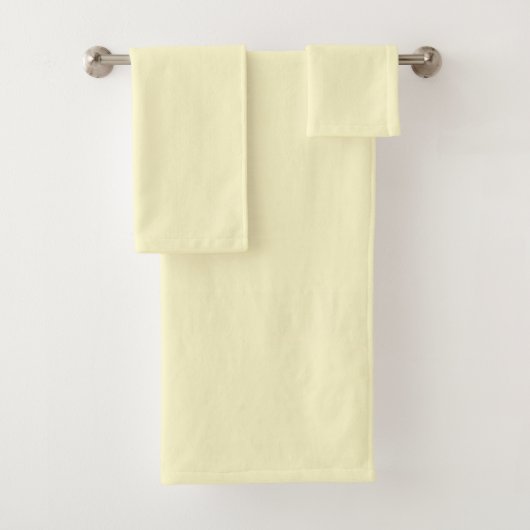 Lemon Chiffon Solid Color Bad Handdoek (Insitu)