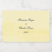 Lemon Chiffon Watercolor Sparkling Wijnetiket (Enkel label)