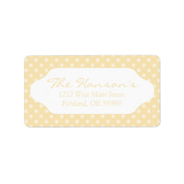 Lemon chiffon yellow polka dots adresetiketten etiket
