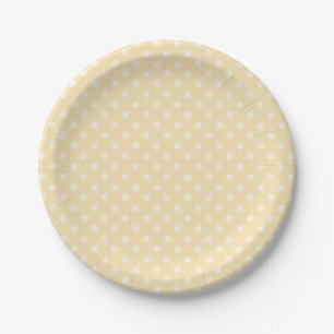Lemon chiffon yellow polka dots papieren bordje