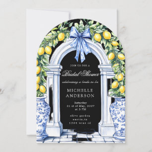 Lemon Chinoiserie Floral Vrijgezellenfeest Kaart