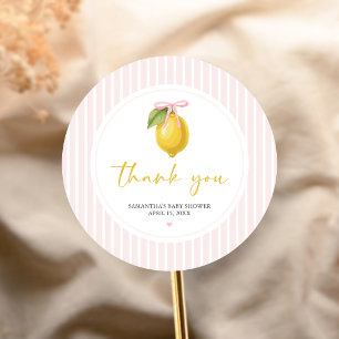 Lemon Ciao Baby Shower Ronde Sticker