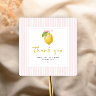 Lemon Ciao Baby Shower Vierkante Sticker