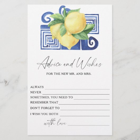 Lemon Citrus - Advies aan het Vrijgezellenfeest en Briefpapier (Voorkant)