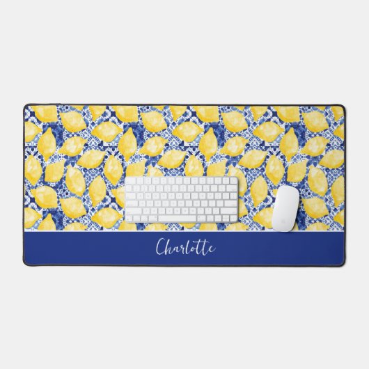 Lemon Citrus Blue Mediterranean Personalized (Clavier et souris)