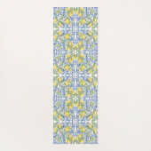 Lemon Citrus Blue Mediterranean Tile Pattern Yogamat (Achterkant)