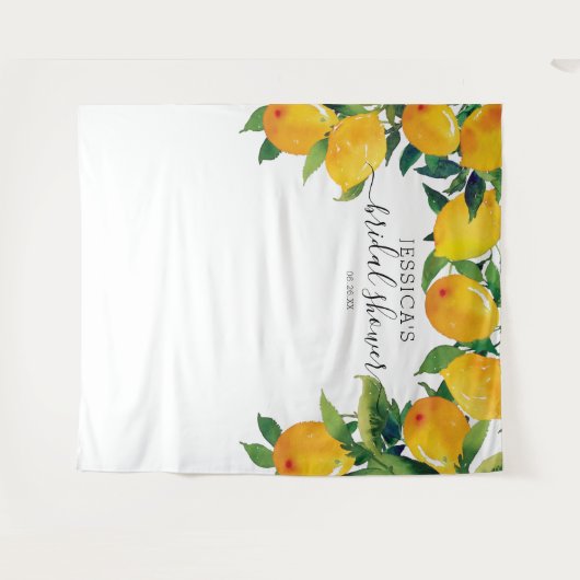 Lemon Citrus Bridal Main Squeeze Welcome Sign Wandkleed (Voorkant (horizontaal))