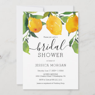 Lemon Citrus Bridal Shower Invitation Kaart
