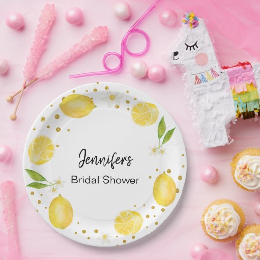 Lemon Citrus en Gold Papieren Bordje (Feest)