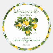 Lemon Citrus Fruit Lemoncello Ronde Sticker (Voorkant)