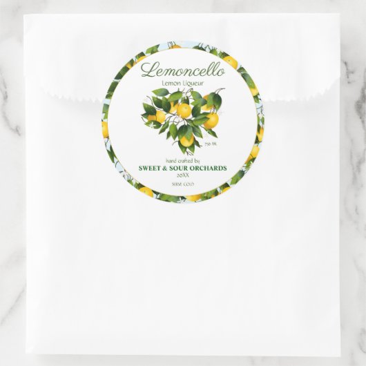 Lemon Citrus Fruit Lemoncello Ronde Sticker (Tas)