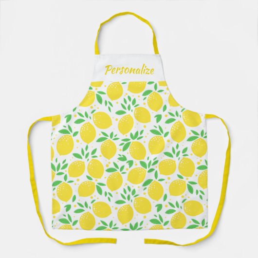 Lemon Citrus Fruit Orchard Pattern Women's Cooking Schort (Voorkant)